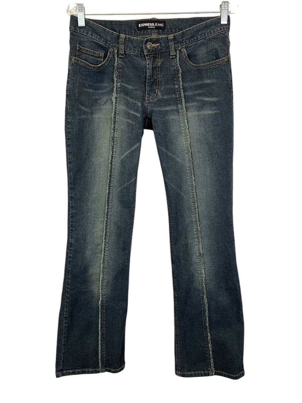 EXPRESS Vintage Y2K Lowrise Boot Flare Seamed Jeans Size 7/8 Festival Western